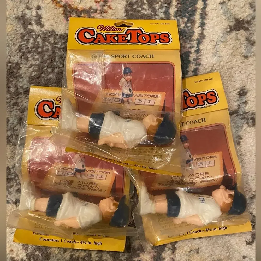 Vintage Sports Coach Cake Toppers